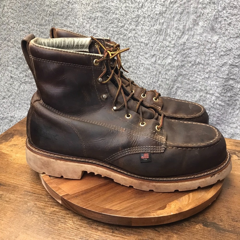 Thorogood American Heritage‎ 6" Trail Crazy Horse Steel Toe Boots Mens 14 Brown